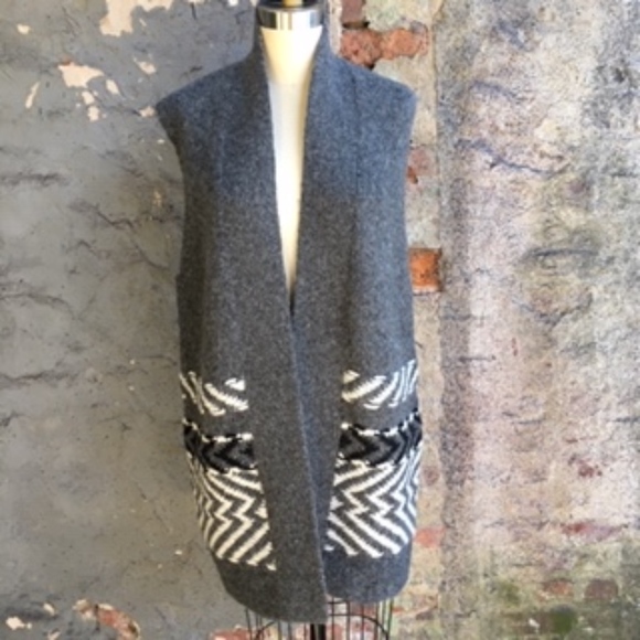 WHITE+WARREN SOFT ALPACA JACQUARD VEST - Picture 3 of 7